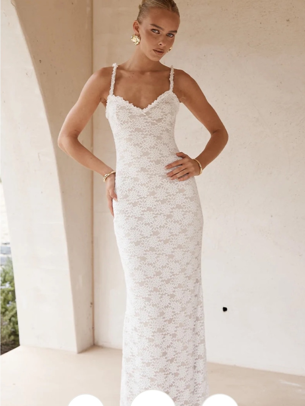Runaway the label Sarta white Lace Maxi Dress